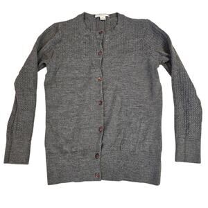 Pendleton Gray Merino Wool Cardigan Sweater Size M Button Front Classic